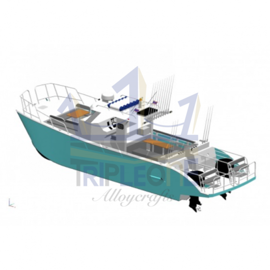 เรือทุ่นอลูมิเนียมตกปลาแคททามาราน รุ่น Double Spear - อู่ต่อเรือ ตองหนึ่ง ภูเก็ต - เรือทุ่นอลูมิเนียมตกปลาแคททามาราน รุ่น Double Spear  เรือตกปลา  เรือแคททามาราน  เรืออลูมิเนียม 